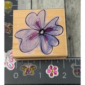 Hero Arts Hibiscus Style Flower E3273 Rubber Stamp Wood #L89